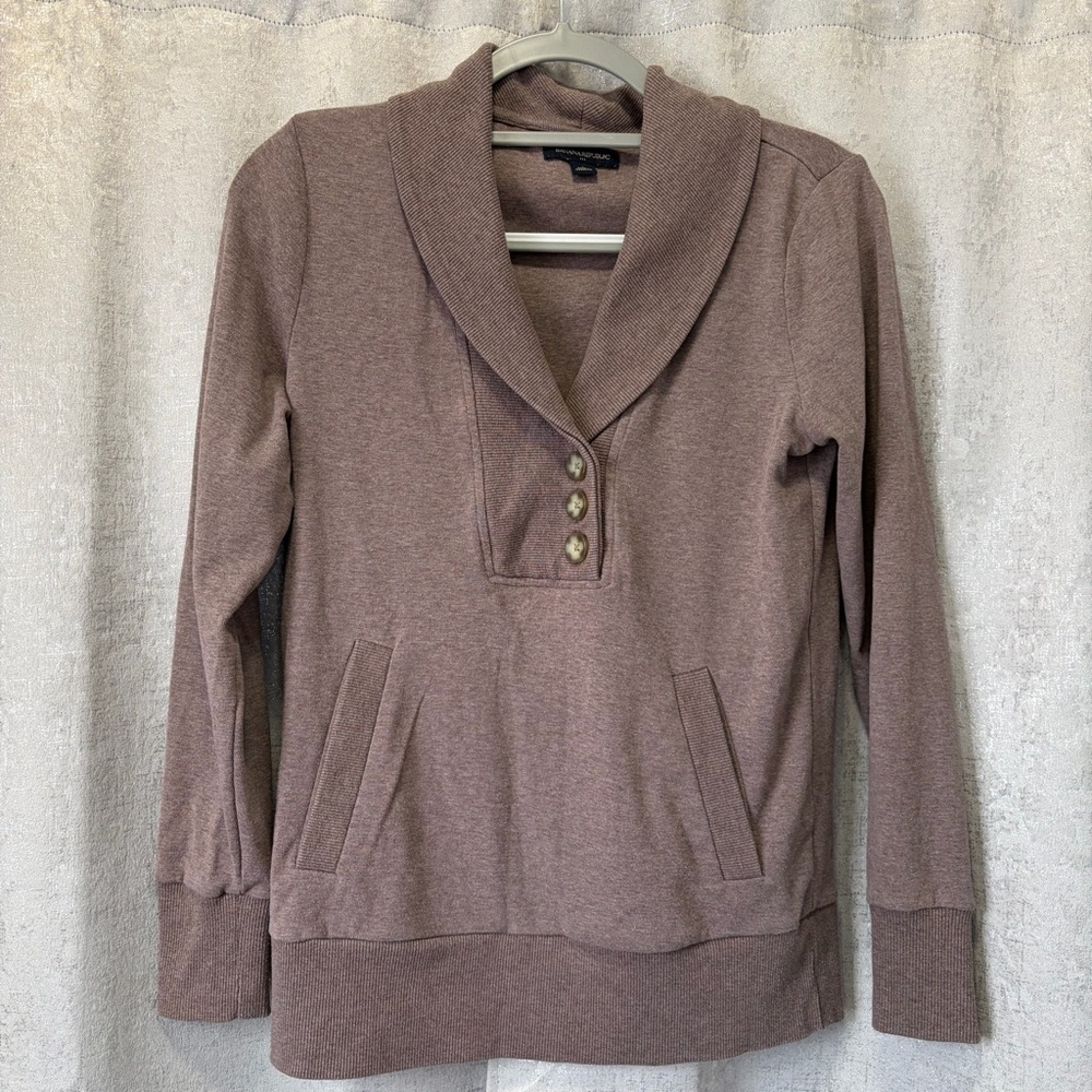 Banana Republic Taupe Shawl‎ Collar Sweater